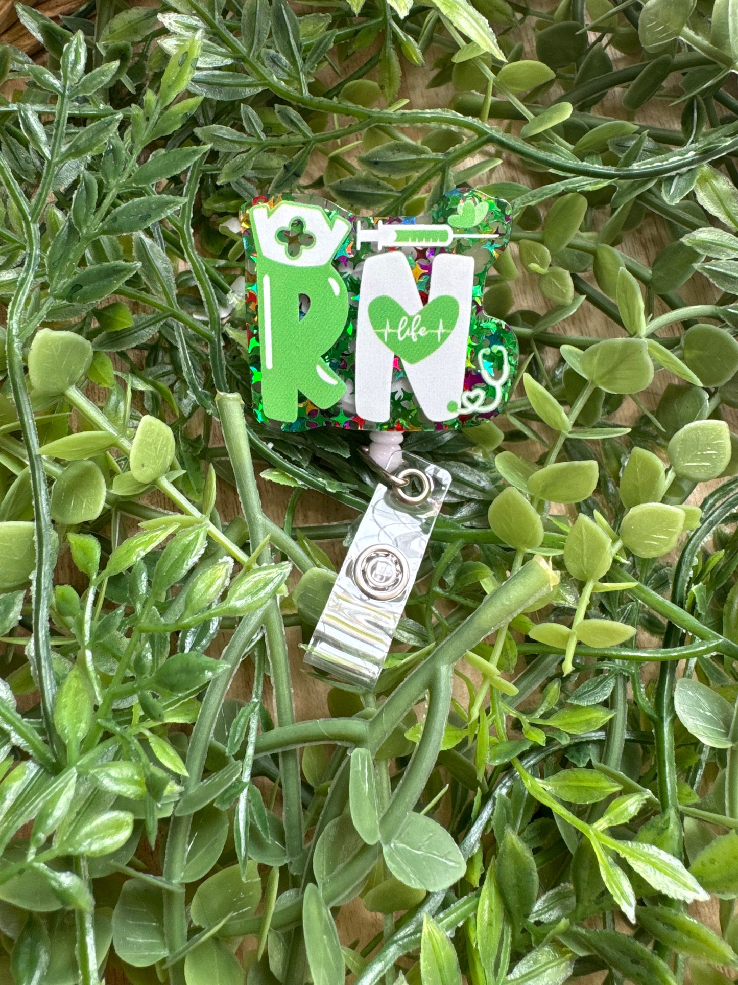 Green RN Badge Reels