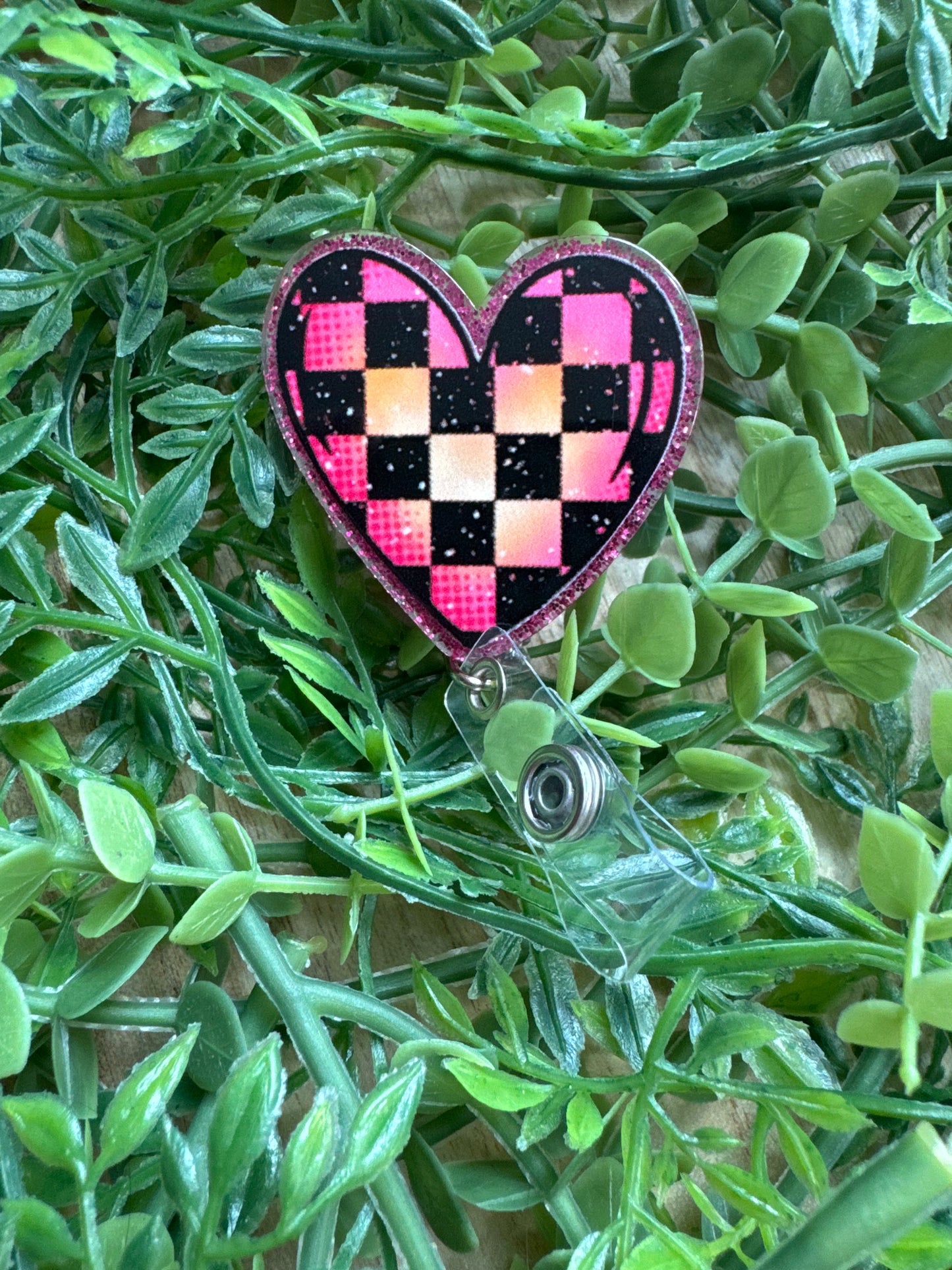 Checkered Heart Badge Reels
