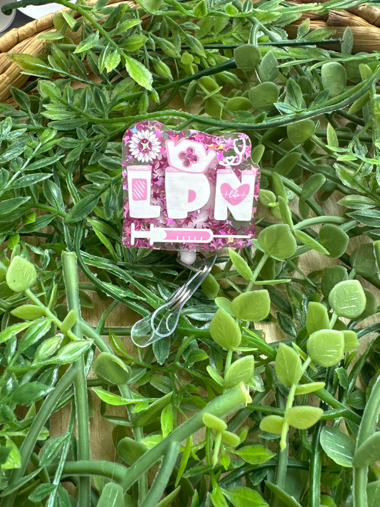 Pink LPN Badge Reels