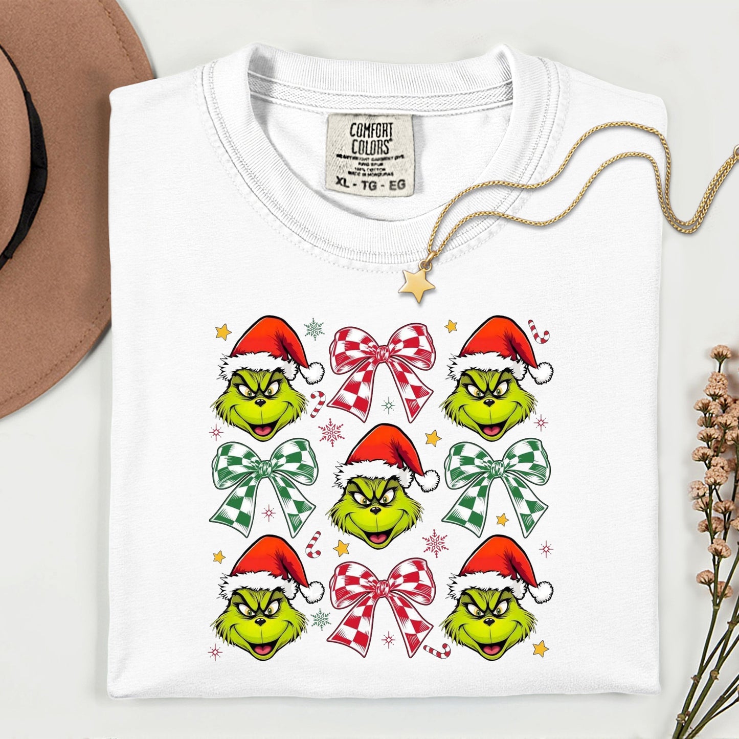 Christmas Green Guy w Bows- DTF Transfer