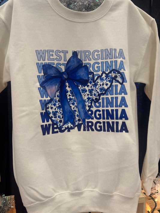 Blue West Virginia- Crew Neck