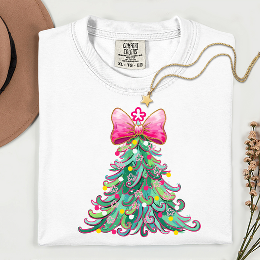 Christmas Tree w Bows -DTF Transfer