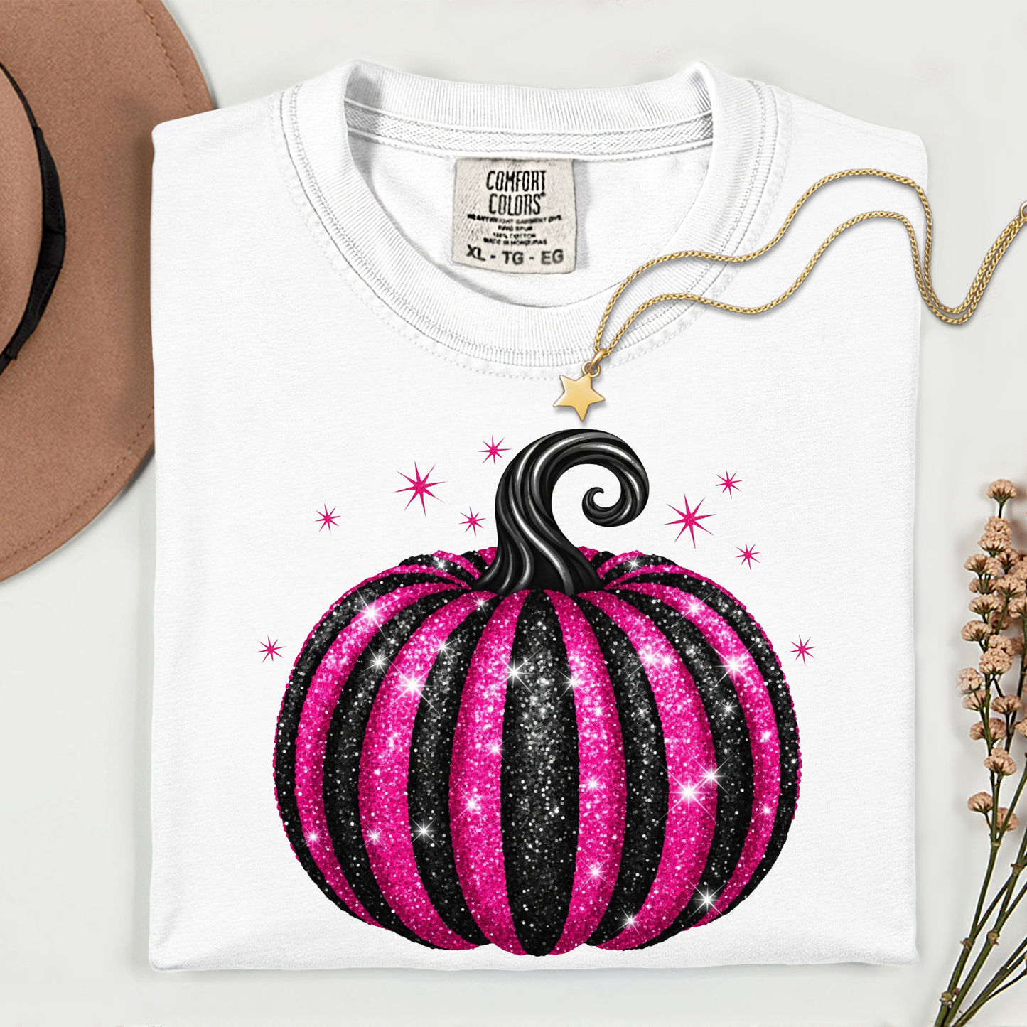 Pink & Black Pumpkin-DTF Transfer