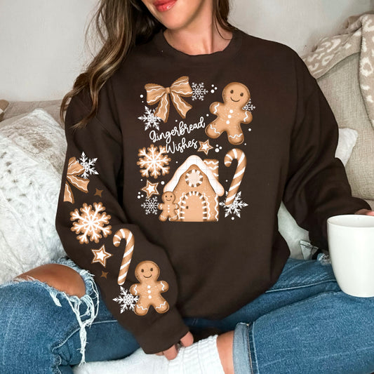 Gingerbread Wishes W/ Sleeves- DTF Transfer