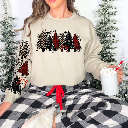 Plaid Trees W/ Sleeves- DTF Transfer